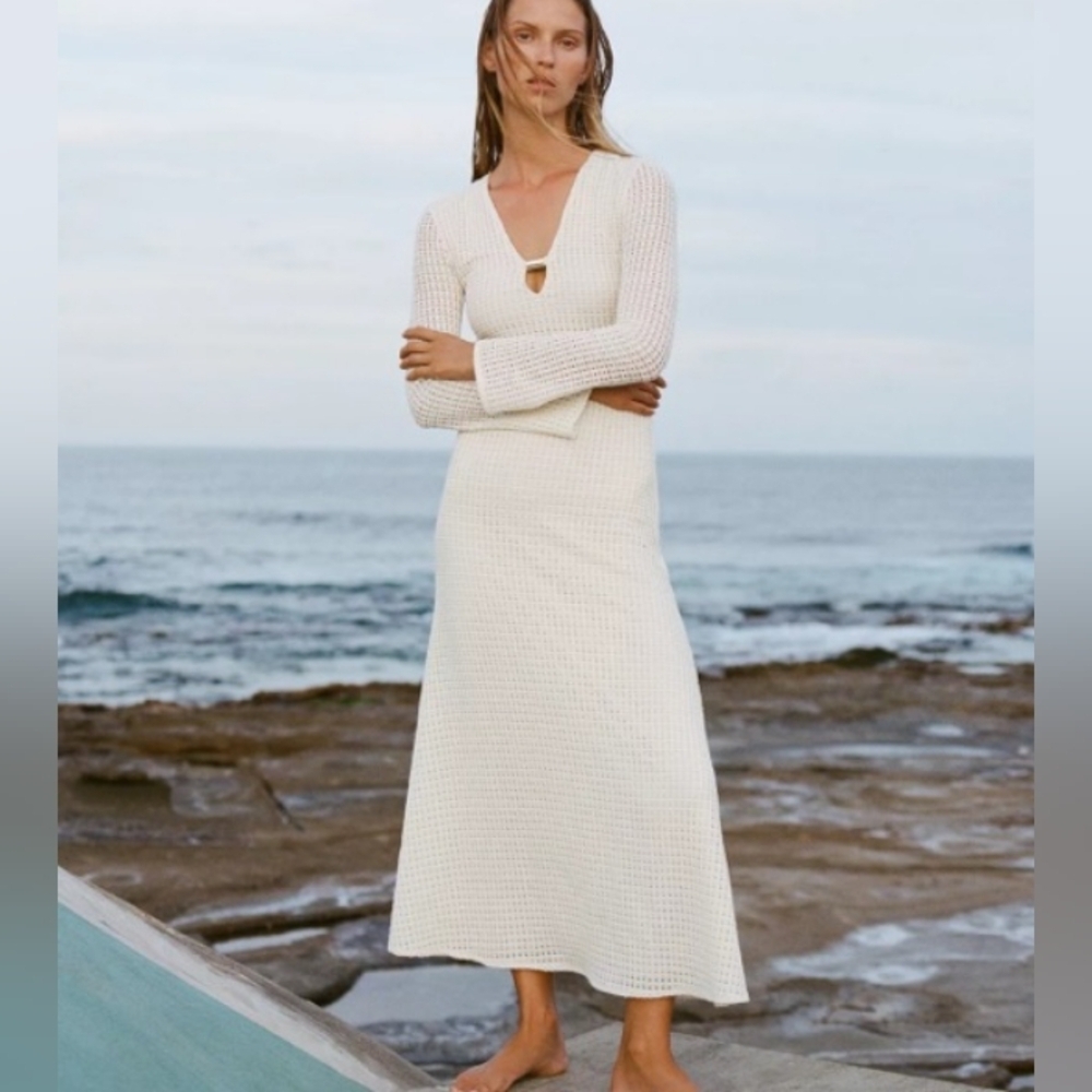 Zara Crochet Midi Dress